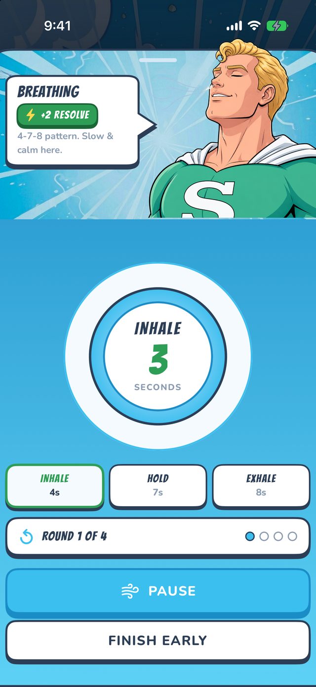 Guided breathing exercise