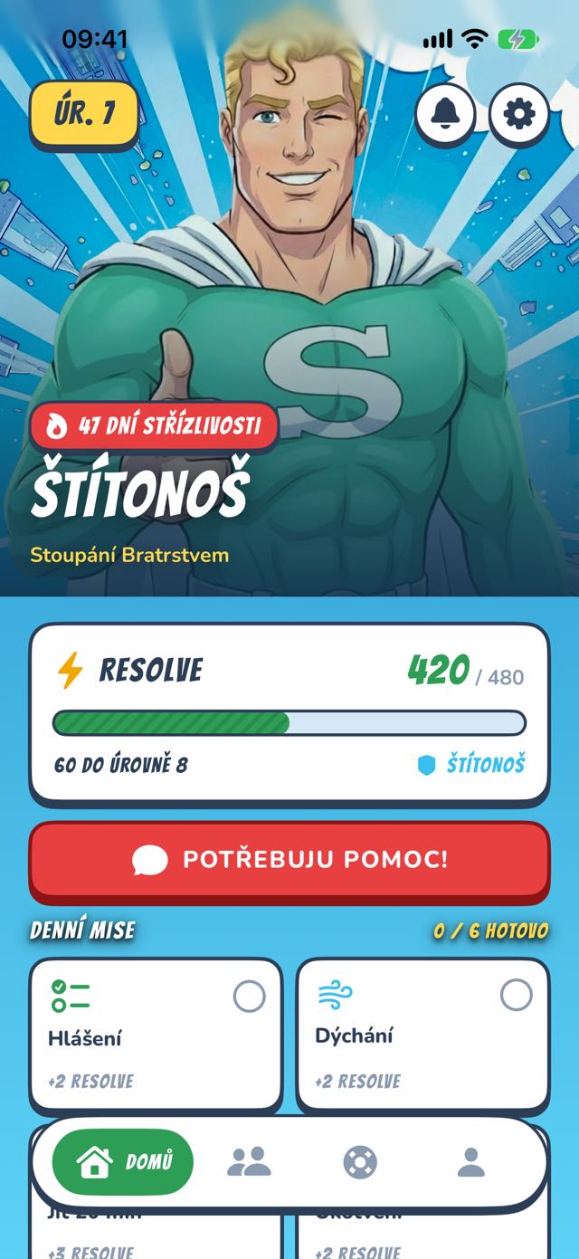 Přehled SoberHero — tvůj hrdina, série a denní mise
