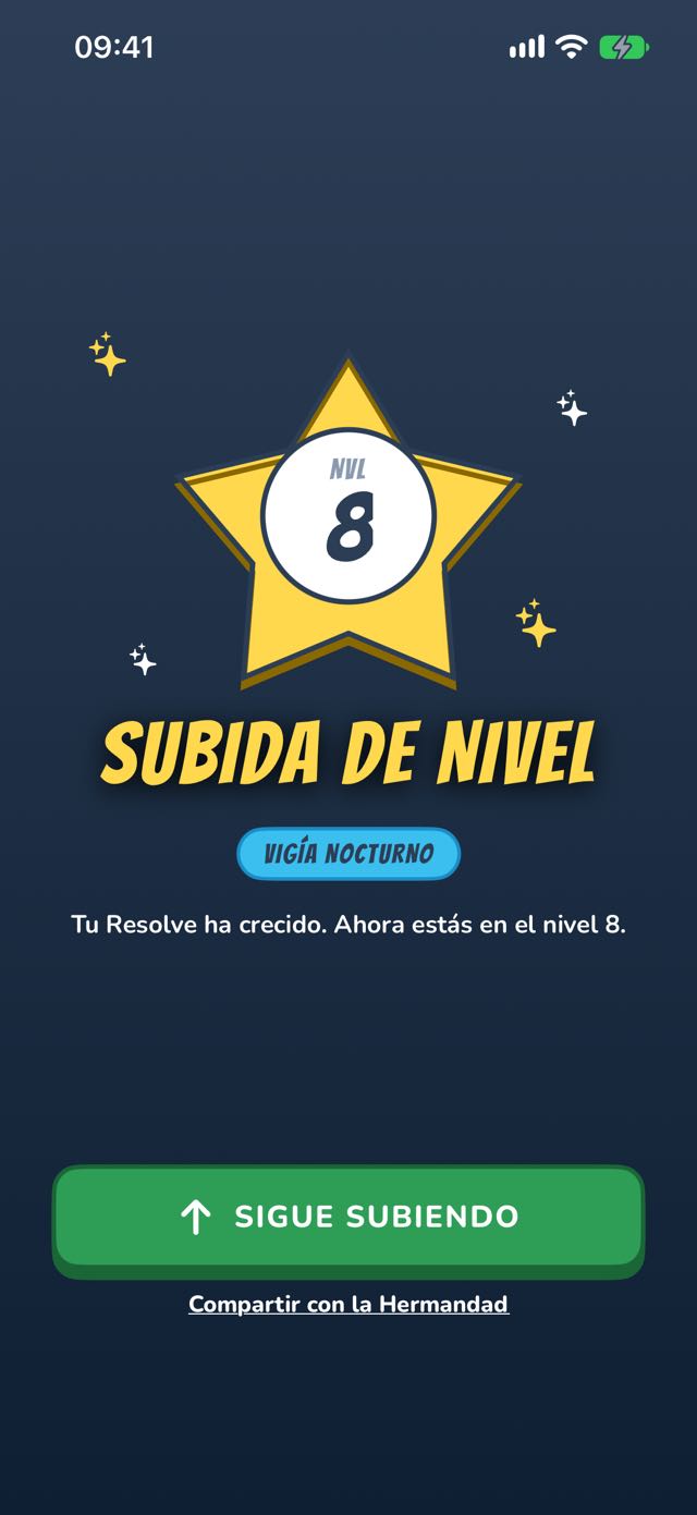 Celebración de subida de nivel