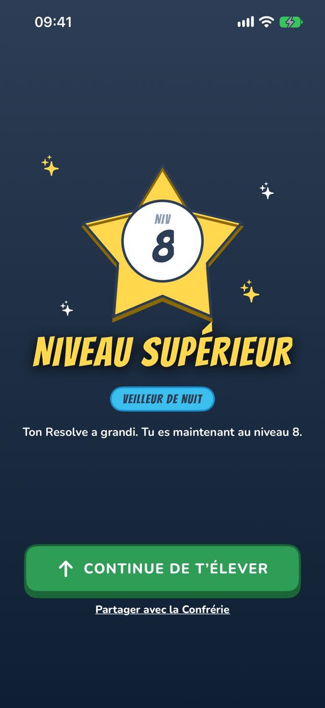 Célébration de montée de niveau