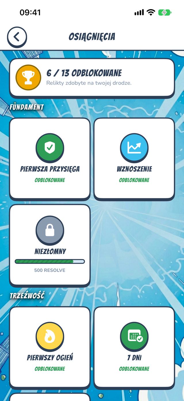 Osiągnięcia — relikty zdobyte po drodze