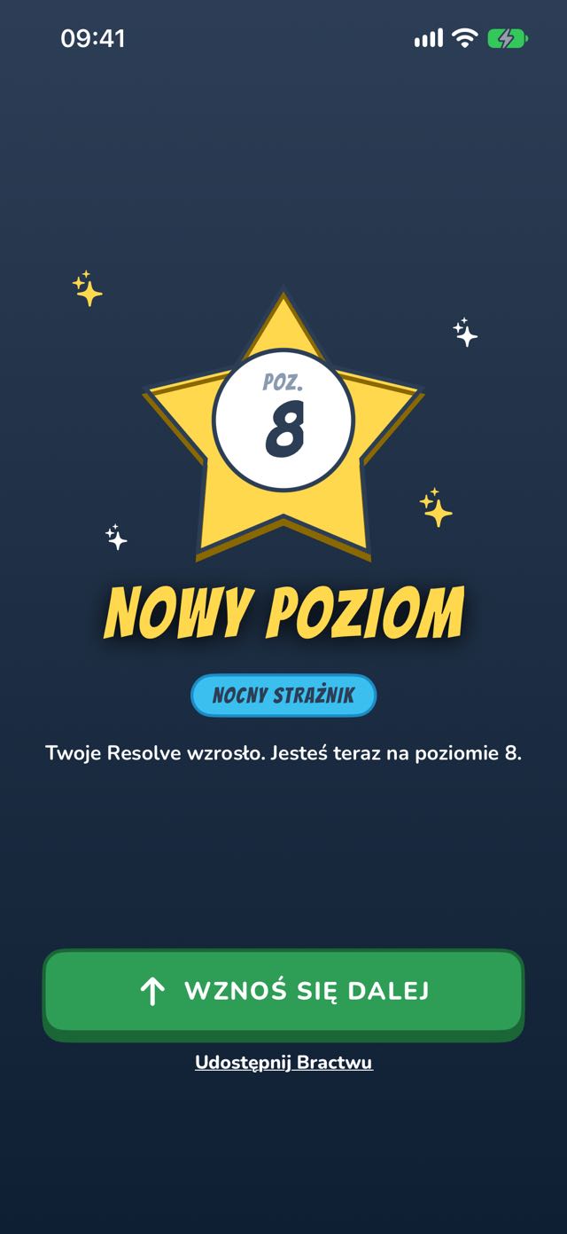Świętowanie nowego poziomu