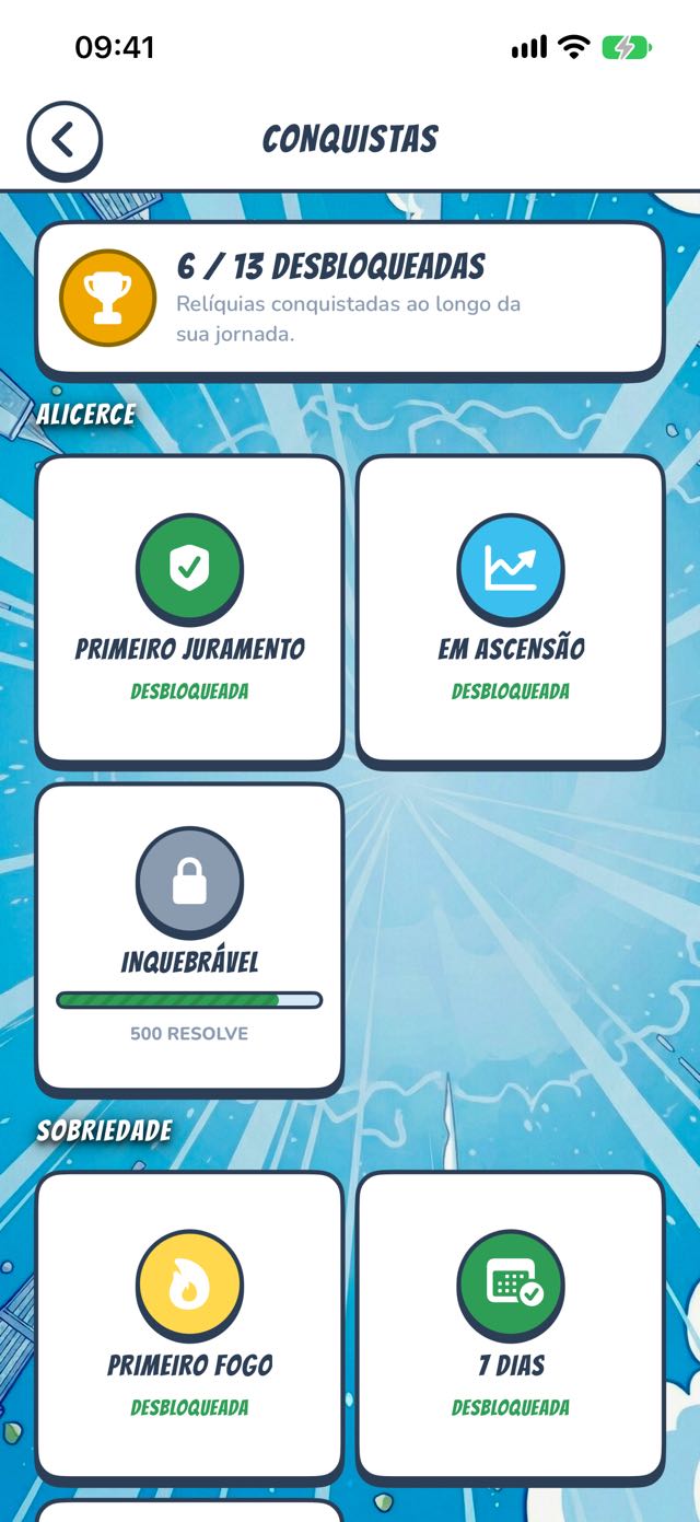 Conquistas — relíquias da sua jornada