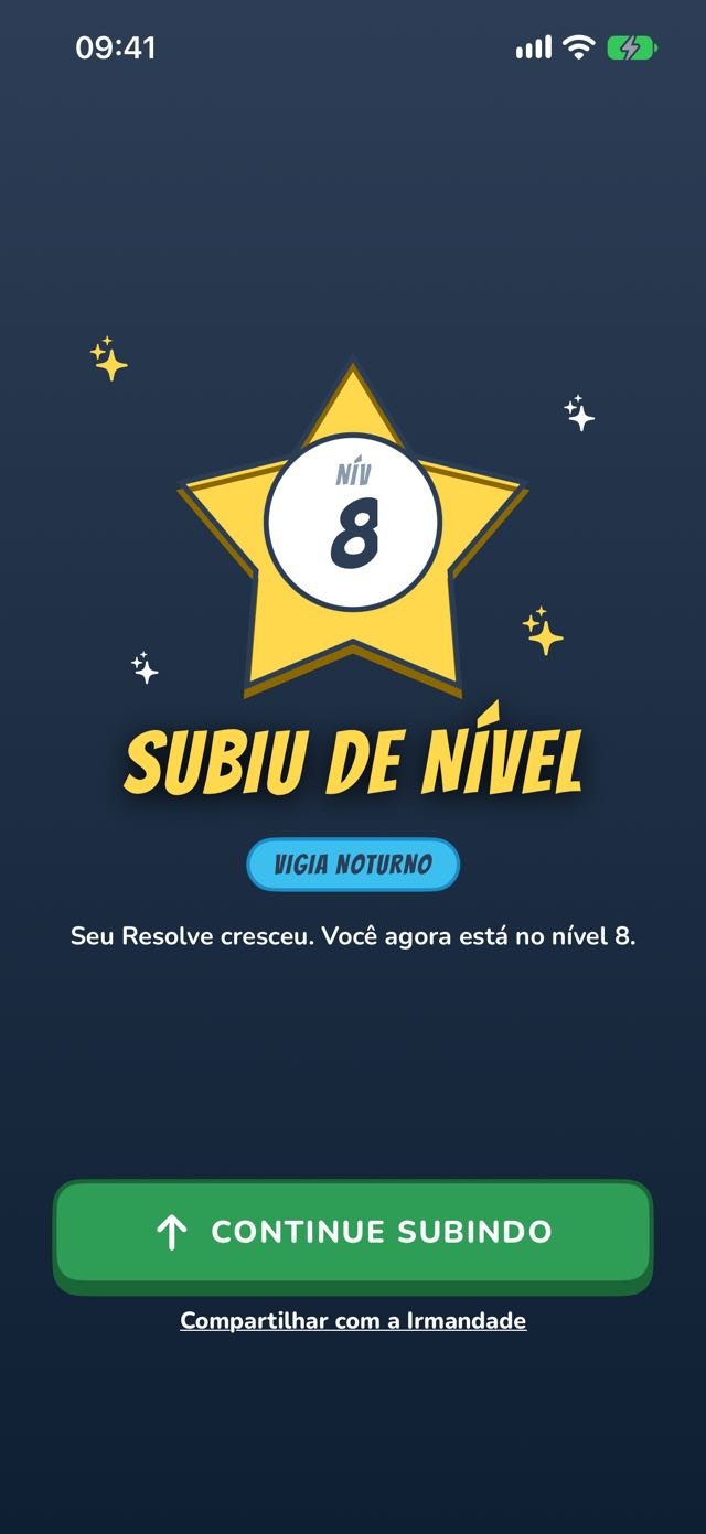 Celebração de subida de nível