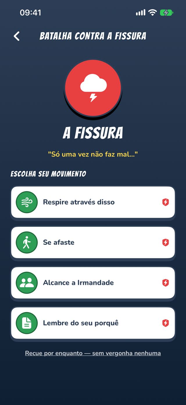 Tela da batalha — escolha seu golpe contra a fissura