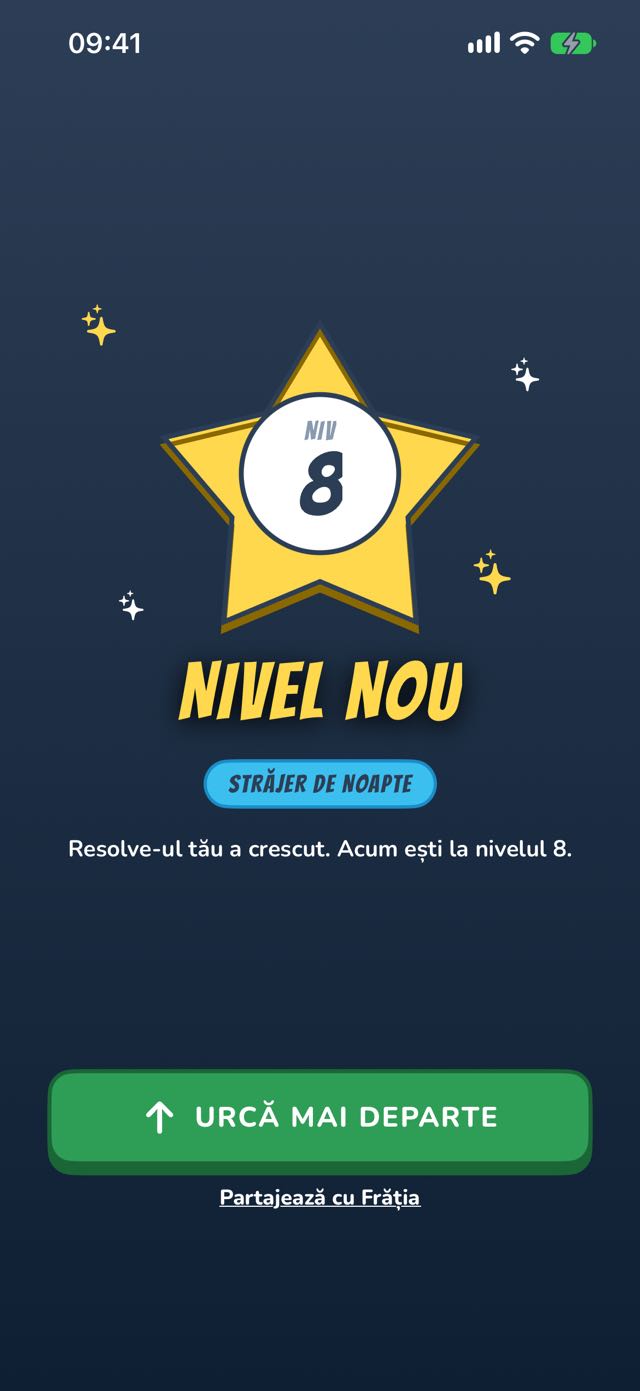 Sărbătorirea nivelului nou